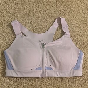 Nike Women's Lavender Zip-Front Sports Bra